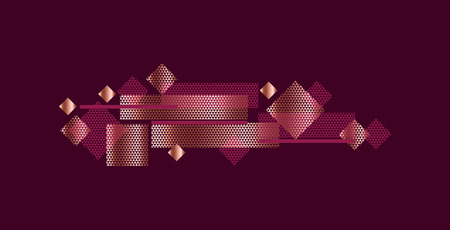 Geometry modern style concept background with deep luxury color and gold. Abstract dynamic vector composition for web and print designのイラスト素材