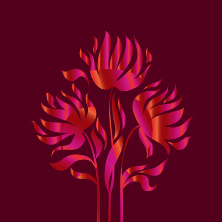 vector illustration with art deco flowersのイラスト素材