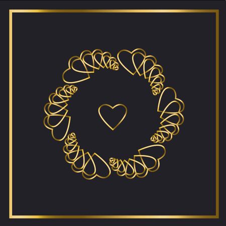 vector element  of black and gold heart flowerのイラスト素材