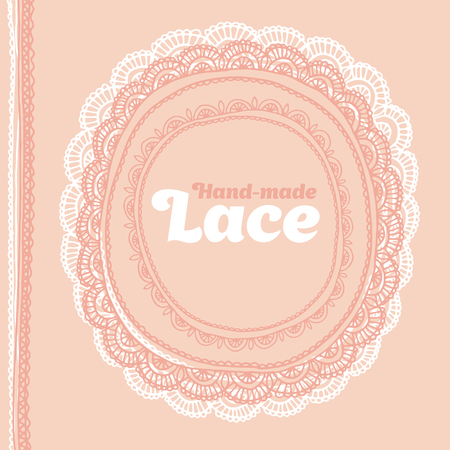 boho style lace design element. vector illustration lace. hand made vector lase.のイラスト素材
