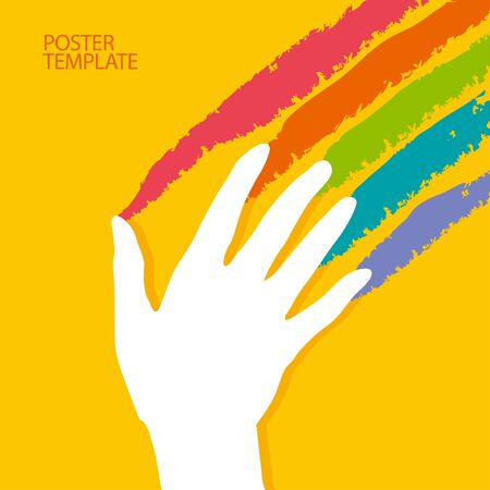 hand and paind abstract vector illustrationのイラスト素材