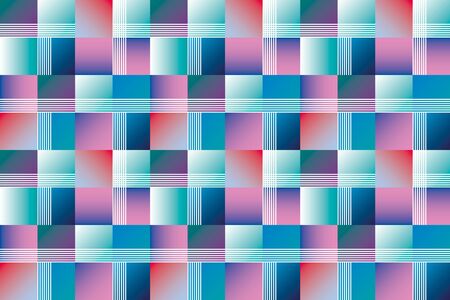Abstract geometry seamless pattern for surface design. Vector illustration with gradient modern color square in tile composition.のイラスト素材