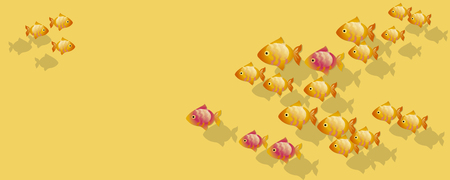goldfish vector illustration. landing page header.の写真素材