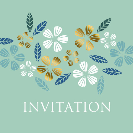 Luxury gold style tropical leave and flower element for festive design.のイラスト素材