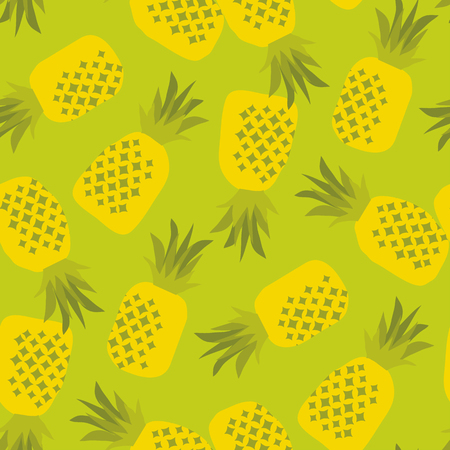 Summer decorative pineapple seamless pattern for surface design. vector illustration of cool summer fruit for background, fabric, poster, wrapping paperのイラスト素材