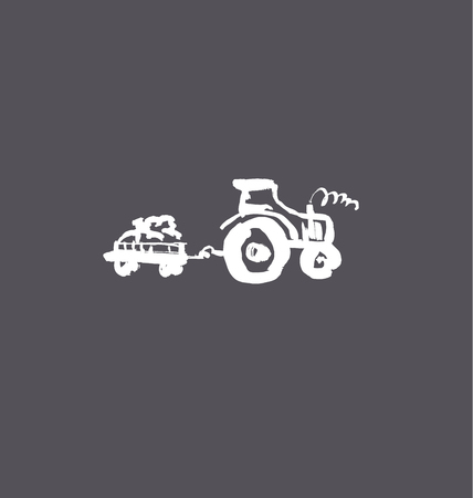 tractor hand drawn icon. simple vector illustration.のイラスト素材