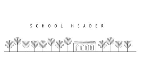 concept header with trees and houseのイラスト素材