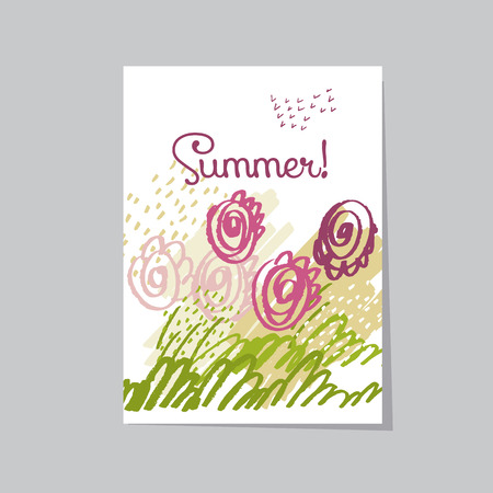 Artistic creative universal card. Hand Drawn textures. Wedding, anniversary, birthday, Valentine's day, party. Design for poster, card, invitation, placard, brochure, flyer. Vector. Isolated.のイラスト素材