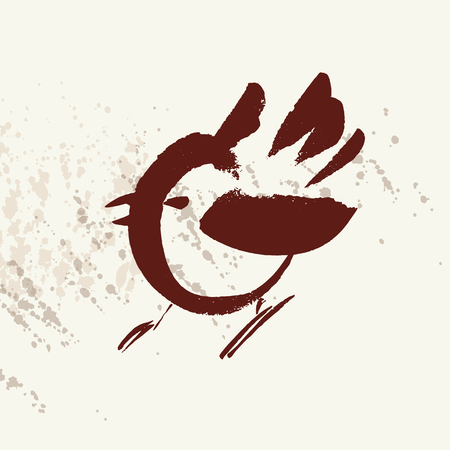 Hand drawn cute bird vector illustrationのイラスト素材