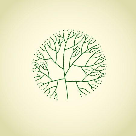 light tree symbol. nature icon with round green tree. vector illustrationのイラスト素材