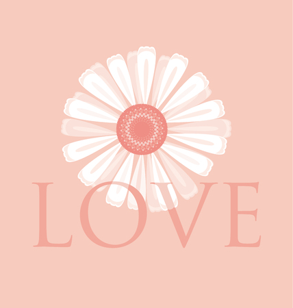 daisy bouquet on pastel beige color background vector illustration. decorative love floral elementのイラスト素材