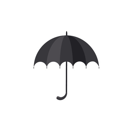 black classic umbrella icon flat simple vector illustration.のイラスト素材