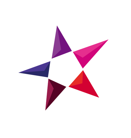 concept perspective star icon. geometry luxury symbol vector illustration. five ray decorative logoのイラスト素材