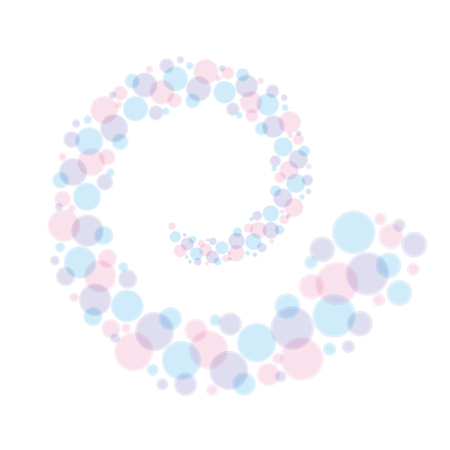 spiral shape abstract bubble vector illustration.  tender elegant style abstract geometry design for print and webのイラスト素材