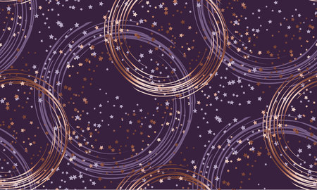 gold star night abstract seamless pattern. vector illustration of festive Xmas repeatable motifのイラスト素材