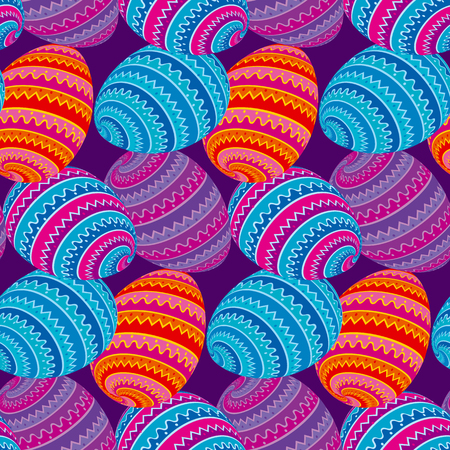 Easter egg vector illustration. Colorful concept eggs for spring decoration.のイラスト素材