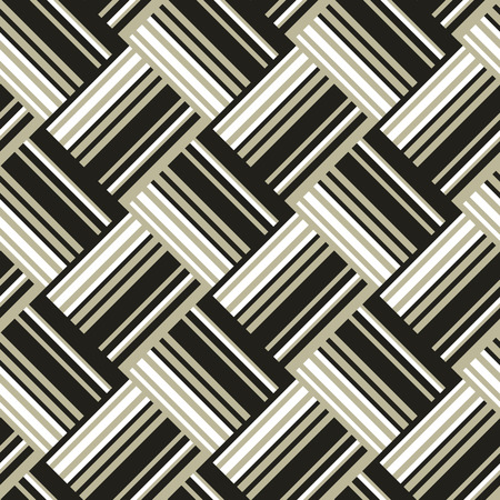 Strip geometry backdrop with circles for web and print. Black, white and beige color geometric pattern for surface design.のイラスト素材