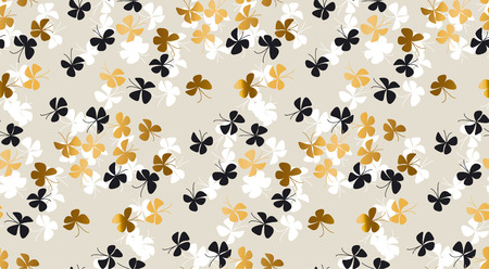 Elegant scattered gold and black butterfly background for fabric, wrapping paper, package. Simple luxury seamless pattern. Vector illustration for surface design.のイラスト素材