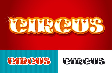 Circus word title vector illustration in vintage retro decorative style. Circus typography illustration.のイラスト素材