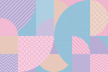 Concept pastel color geometric pattern. stock vector illustration. Pale Spring light color palette motif for surface design.のイラスト素材