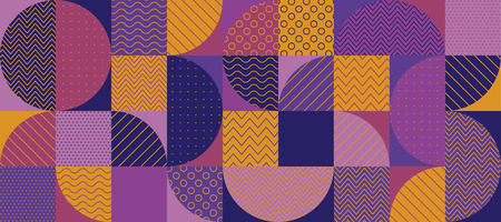 Abstract multicolored geometric pattern. Geometry stock vector illustration. Seamless pattern in violet and purple colors for fabric, background, surface design, packaging, 
のイラスト素材