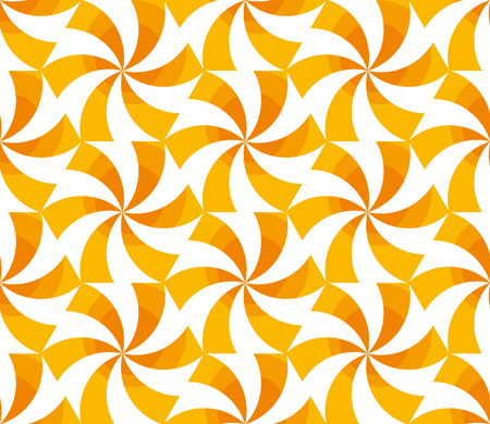 sunny yellow spinning geometric seamless pattern. windmill abstract concept summer floral repeatable motif for background, fabric, wrapping paper. floral stock vector illustration.のイラスト素材