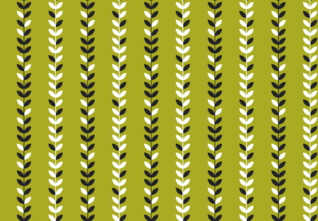 simple flat tropical pattern in green color. nature floral stock vector illustration.  concept seamless pattern. summer adventure backgroundのイラスト素材