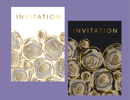 Abstract decorative rose flowers design element. Gold and gray floral motif for header, card, invitation, poster, cover and other web and print design projects. stock vector illustration.
のイラスト素材