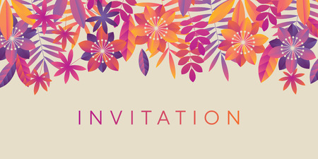 Concept abstract tropical design element. Jungle leaves geometric motif. Modern summer foliage for for header, card, invitation, poster, cover and other web and print design projectsのイラスト素材