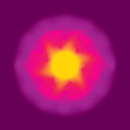 Abstract liquid round background in violet and blue colors. Circle gradient element.のイラスト素材