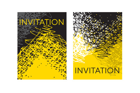 black and yellow 90s style scratches. shabby scratched background, abstract grunge texture for surface design.のイラスト素材