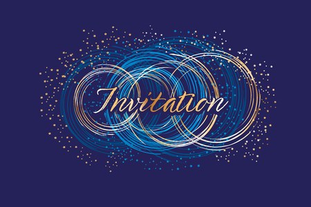 Abstract festive gold and blue design element for header, card, invitation, poster, cover and other web and print design projectsのイラスト素材