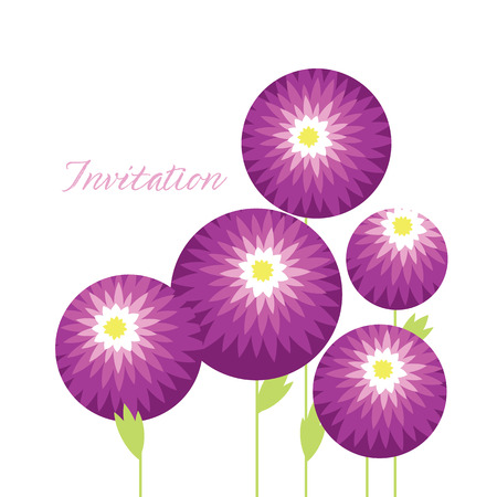 Decorative chrysanthemum flowers design element for header, card, invitation, poster, cover and other web and print design projects. Floral stock illustration.のイラスト素材