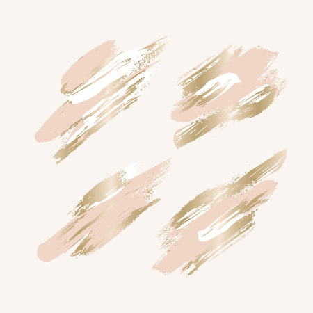 Elegant luxury brush stroke design element set. Paint traced vector illustration in two color for curd, invitation, header.のイラスト素材