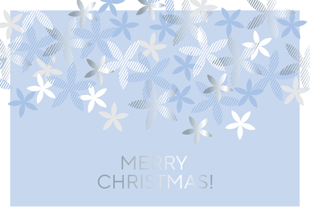 Ice cold blue flowers for winter design projects. Cold colors floral snowflakes for Christmas banner, header, backdrop. Vector illustration.のイラスト素材