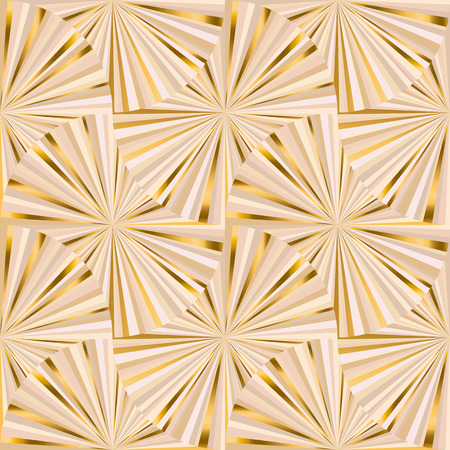 Geometric color seamless pattern. Abstract sparkle, lines texture. Squama style, art deco background with beige and golden lines. Decorative luxury textile, wallpaper, wrapping paper vector fillのイラスト素材