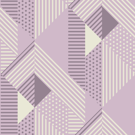 Geometric striped seamless pattern in scandinavian dust rosy colors.のイラスト素材