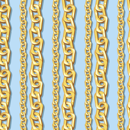 Gold cartoon chain seamless pattern.のイラスト素材
