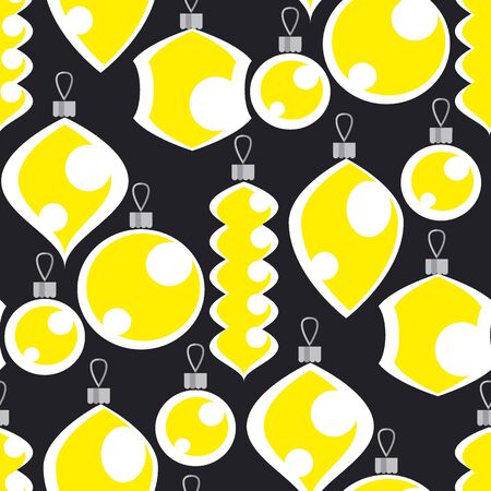 Concept  laconic Xmas balls seamless pattern. Middle-age vibes New Year decor repeatable motif. Christmas geometric laconic elegant design for fabric, textile, wrap, surface, web and print design.のイラスト素材