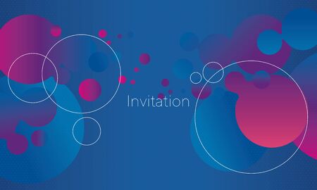 Geometry round shapes element for header, poster, post, social media. Blue wavy geometric background. Trendy gradient shapes composition. Vector illustration.のイラスト素材