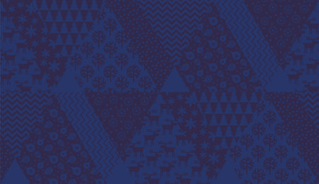 Deep blue xmas background seamless pattern for background, fabric, textile, wrap, surface, web and print design. Christmas textile with winter ditails. vector tile rapport.のイラスト素材
