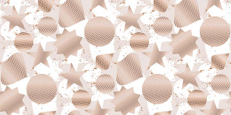 Pastel color Christmas vector ornaments seamless pattern for background, fabric, textile, wrap,...