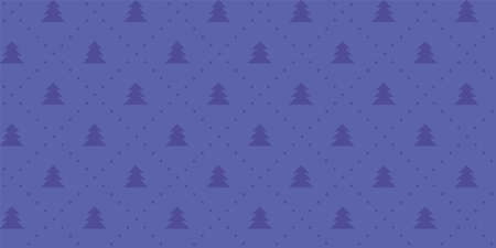 Modest laconic Christmas pattern in periwinkle blue color. Geometric Xmas tree seamless pattern for...