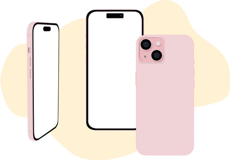 Vector smartphone 2 lens mockupのイラスト素材