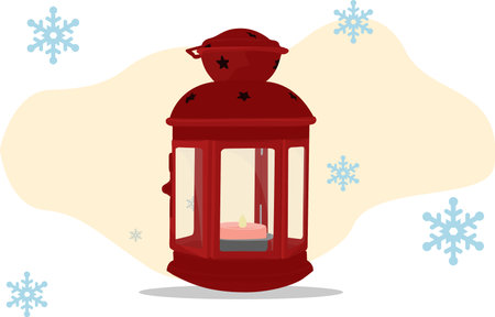 Vector red lantern for christmasのイラスト素材