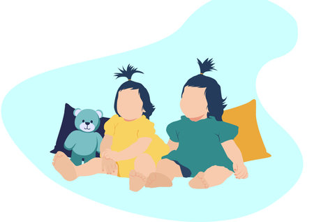 Twin Sister illustrationのイラスト素材