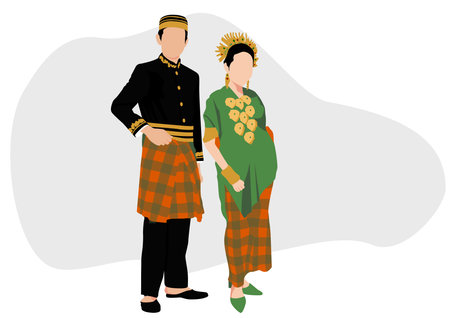 Clothes of Bodo from South Sulawesiのイラスト素材