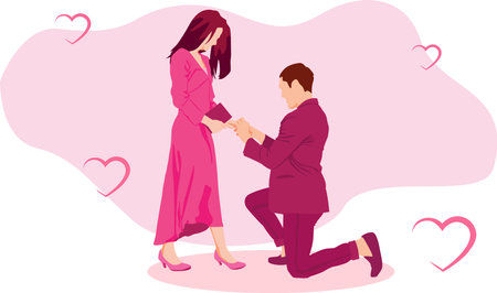 Marriage proposal Illustrationのイラスト素材