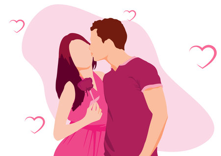 Couple Blushingのイラスト素材