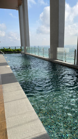 Beautiful interior and view of condominium in Johor Malaysiaの写真素材